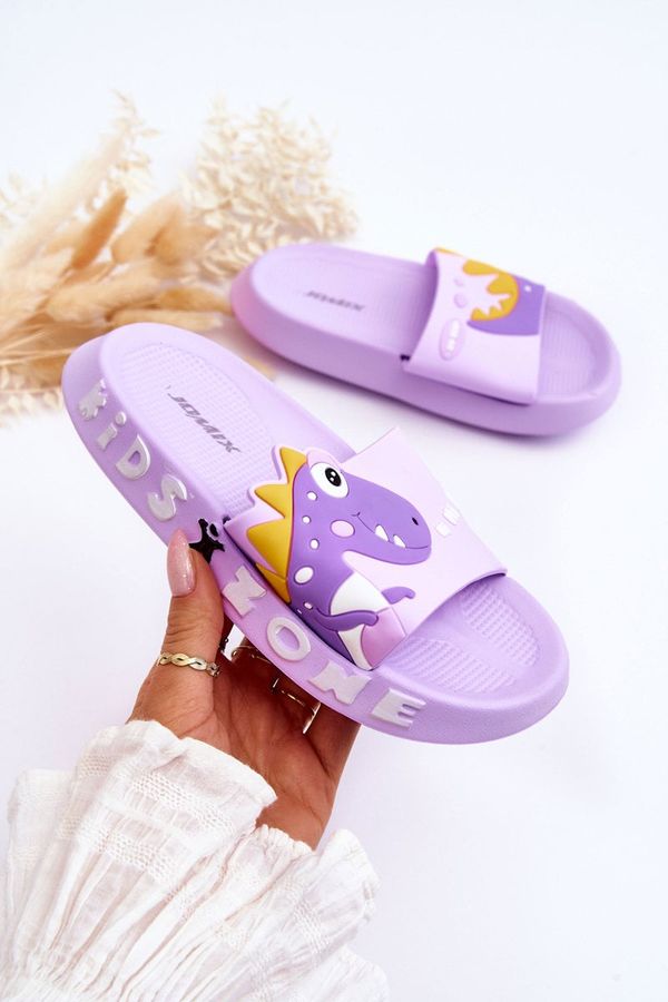 WJ1 WJ1 Children's Foam Slippers Dinosaur Violet Dario