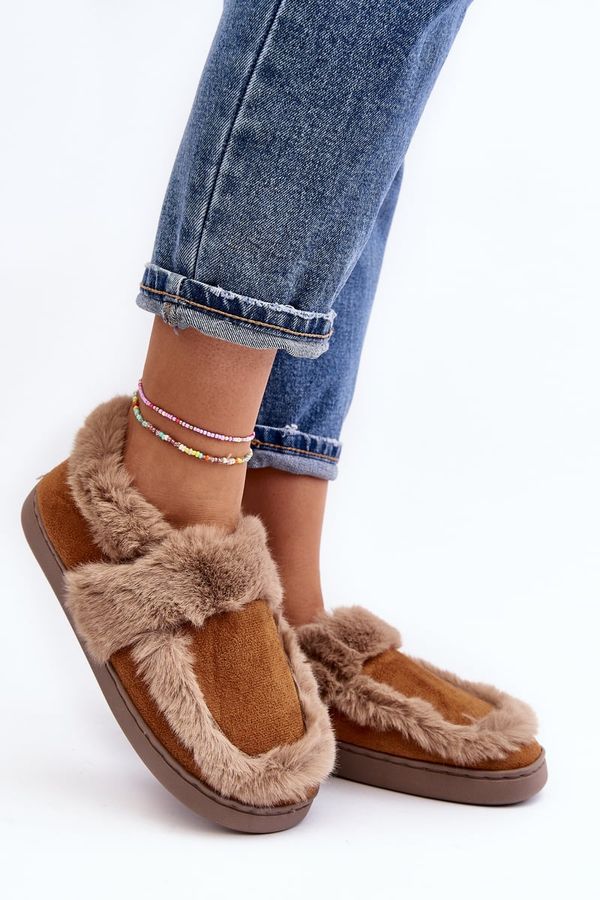 WJ1 WJ1 Women's slippers with fur Camel Sailey