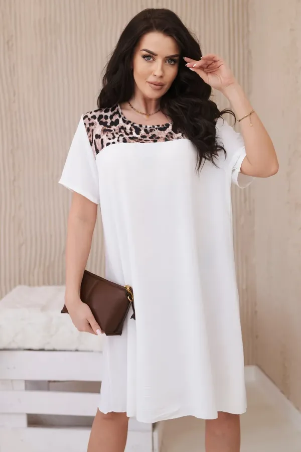 Kesi Włoski Włoski Dress with an animal motif ecru