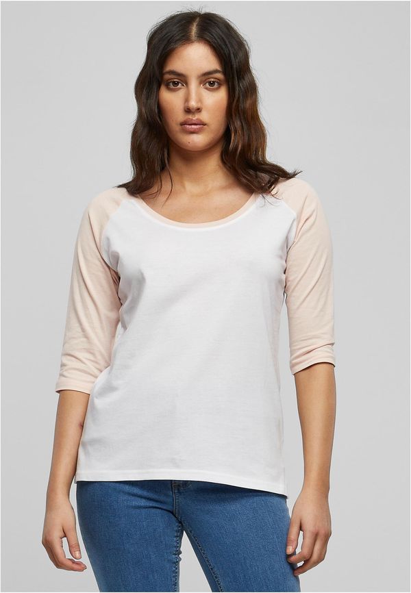 Urban Classics Women's 3/4 contrast raglan t-shirt wht/pink