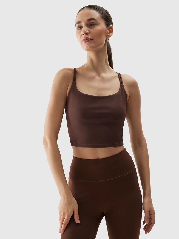 4F Women's 4F Recycled Yoga Crop Top - Brown