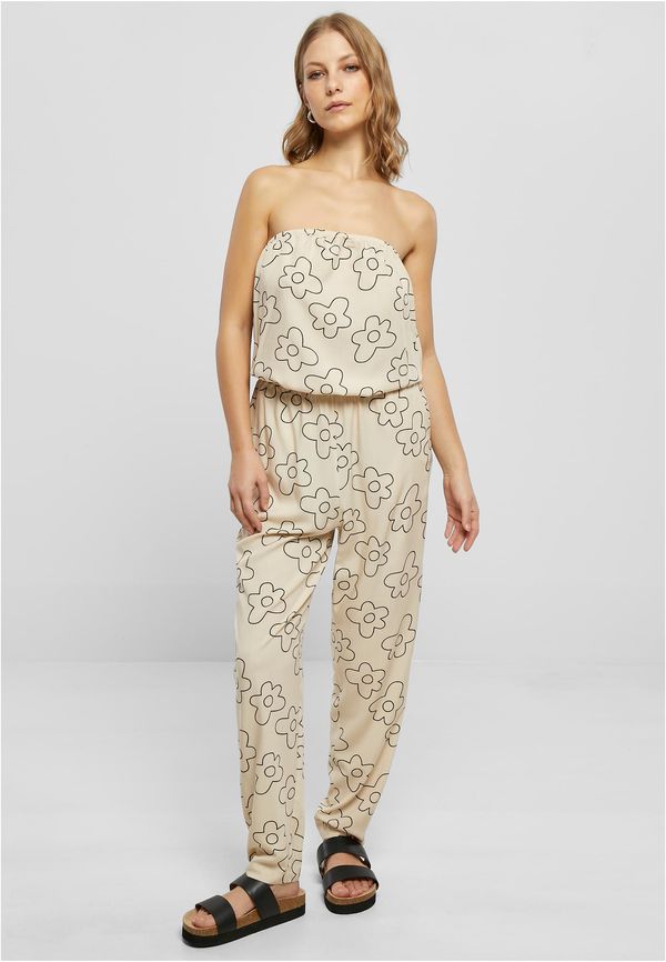 UC Ladies Women's Bandeau viscose jumpsuit with seagrass flower