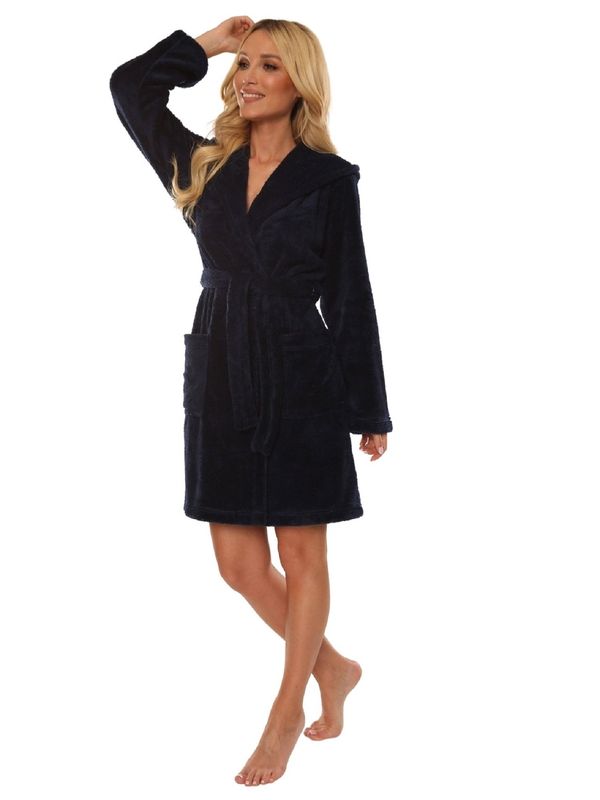 De Lafense Women's bathrobe De Lafense 806 short S-XL navy blue 042