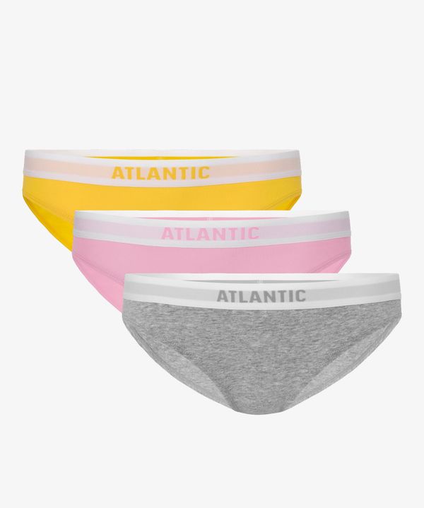 Atlantic Women's bikini panties ATLANTIC 3Pack - yellow/pink/light gray