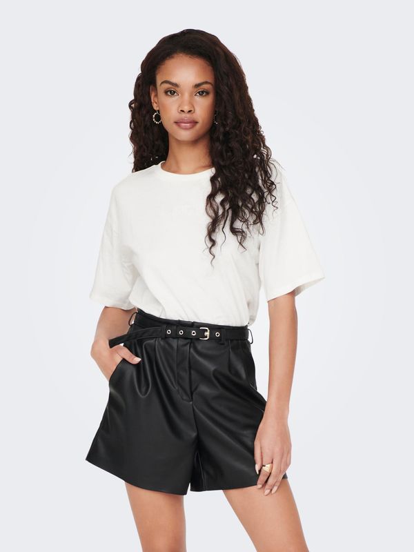 Only Women's black faux leather shorts ONLY Heidi
