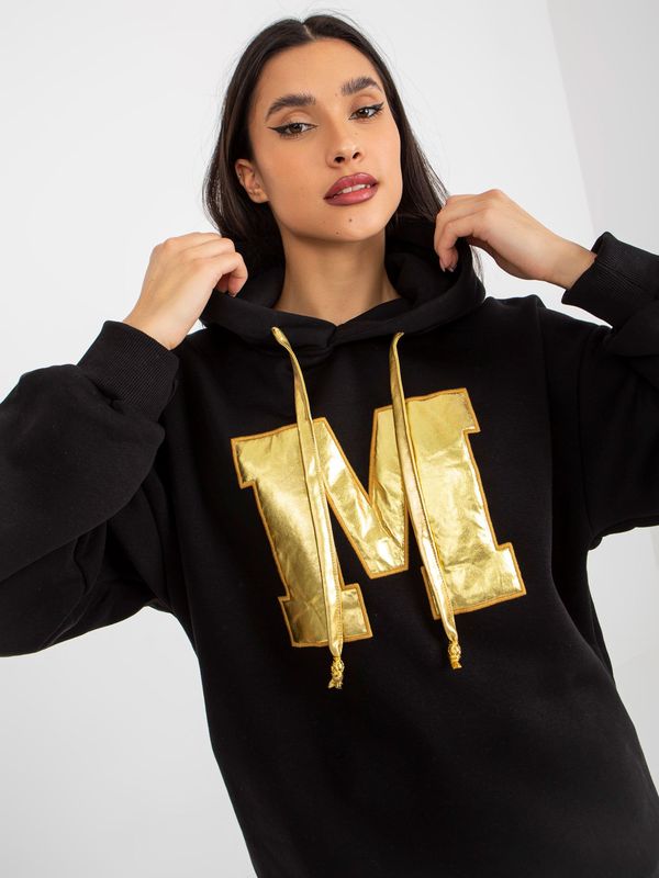 Fashionhunters Women's Black Hoodie Letter M