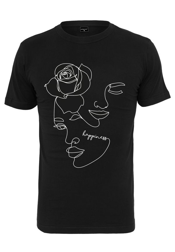 MT Ladies Women's Black T-Shirt One Line Rose