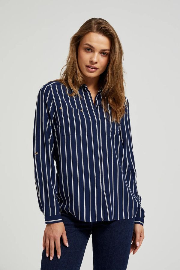 Moodo Women's blouse Moodo striped - dark blue