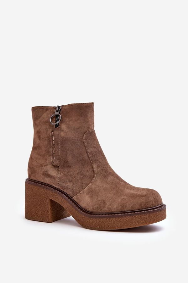 Kesi Women's brown Romella zipper boots