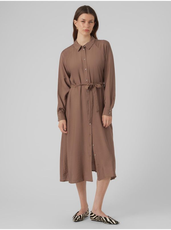 Vero Moda Women's brown shirt dress VERO MODA Debby - Women