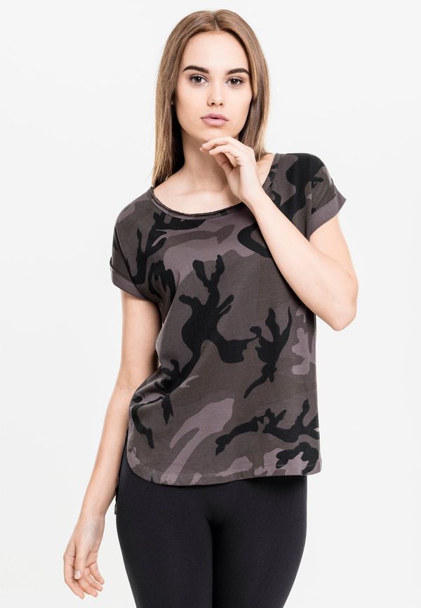 Urban Classics Women's Camo Back Shaped Tee Dark Camo T-Shirt