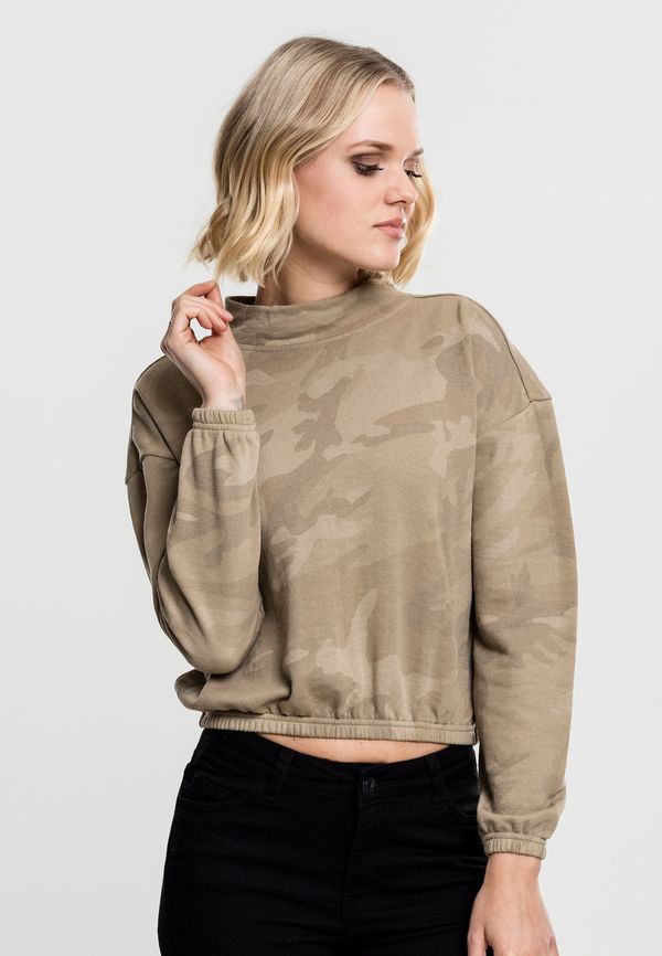 Urban Classics Women's Camo Crew turtleneck with sand mask