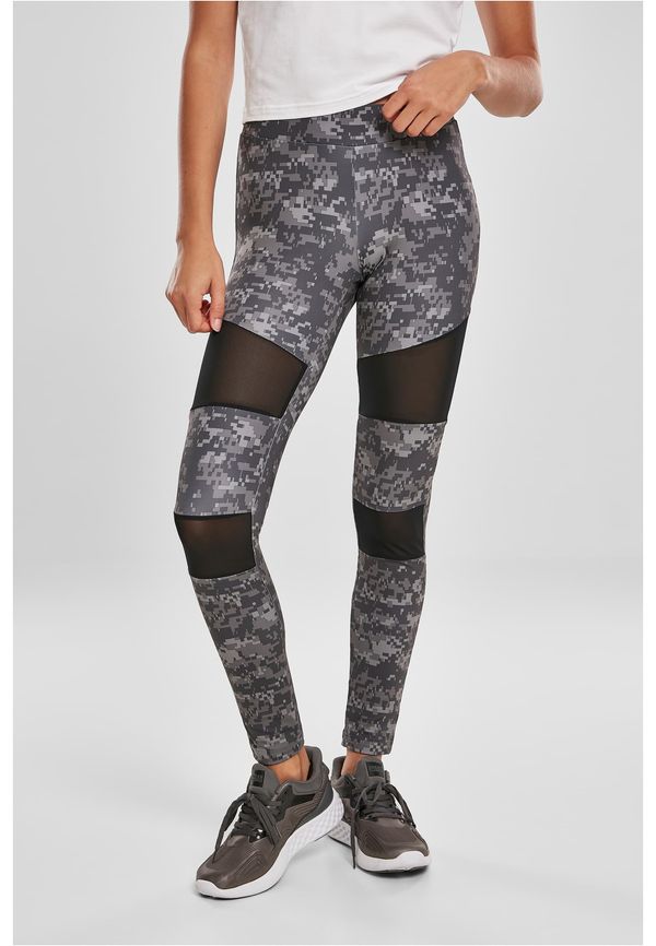 Urban Classics Women's Camo Tech Mesh Leggings, Dark Digital Camouflage