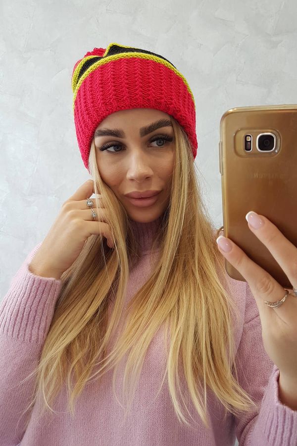 Kesi Women's cap Kinga K297 red + kiwi + black