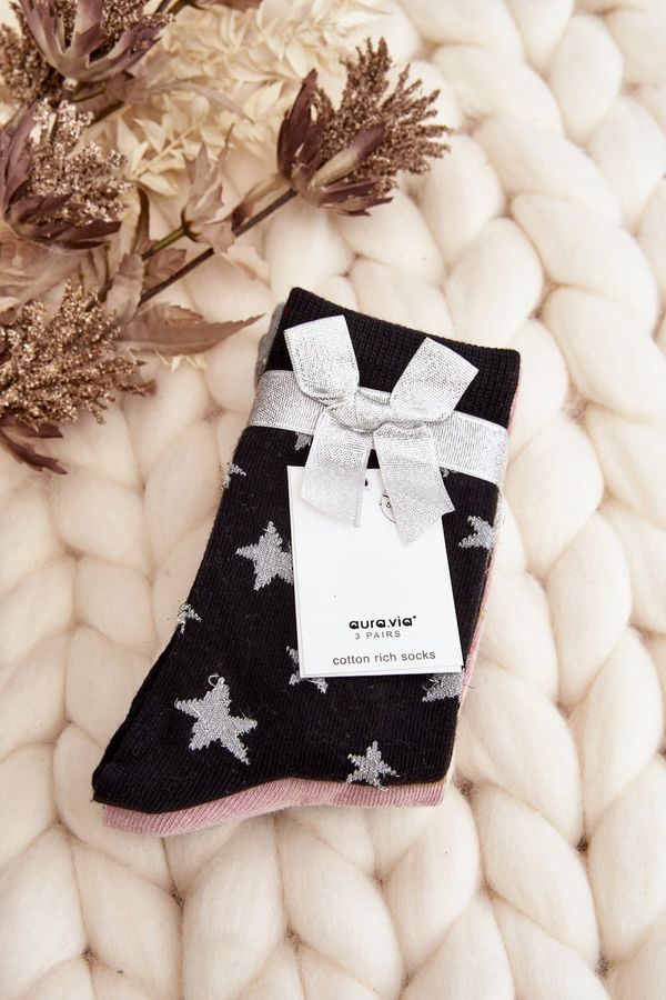 Kesi Women's Christmas Socks 3-Pack Grey and Pink