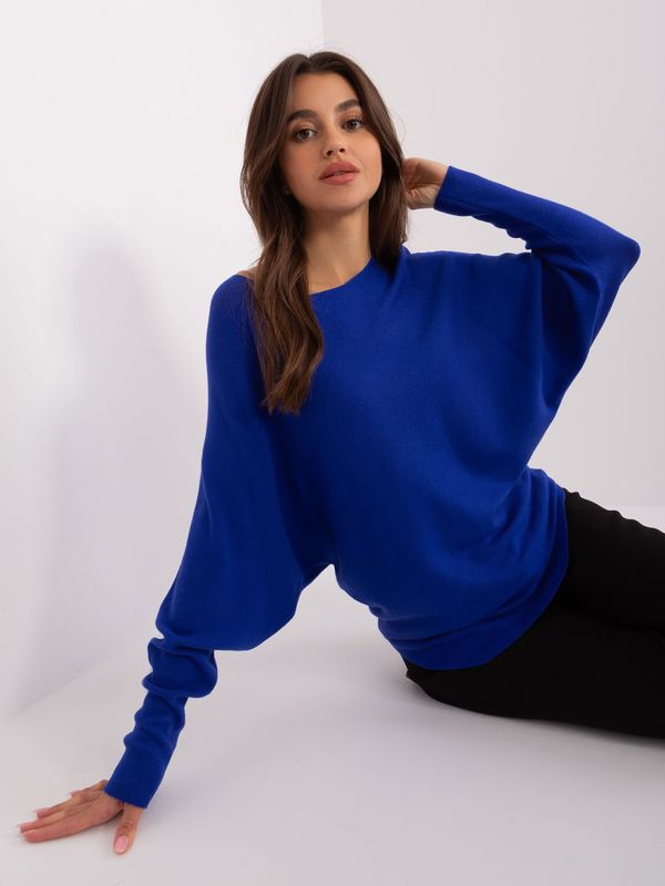 Fashionhunters Women's cobalt oversize viscose sweater