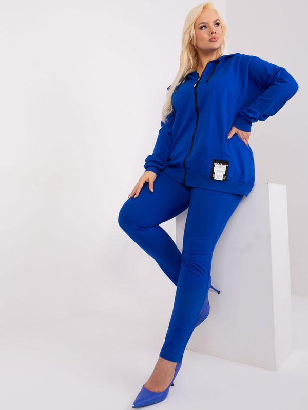 Fashionhunters Women's cobalt plus size set with patch