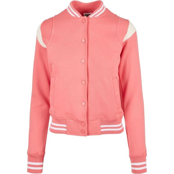 Urban Classics Women's College Sweat Jacket Light Pink/White Sand