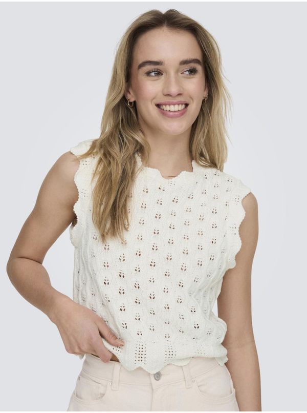 Only Women's cream perforated top ONLY Luna - Women's