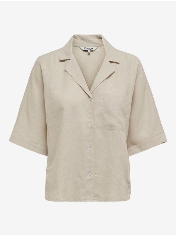 Only Women's cream shirt with linen blend ONLY Tokyo - Women