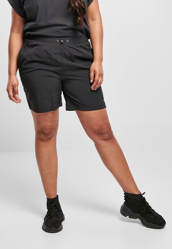 Urban Classics Women's Crinkle Nylon Shorts in Black