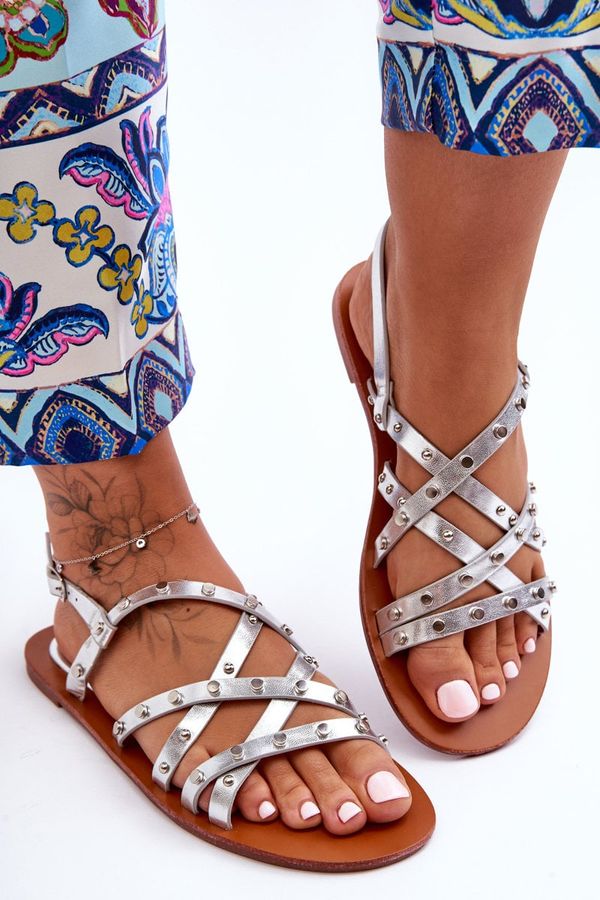 Kesi Women's decorated sandals silver Alemona
