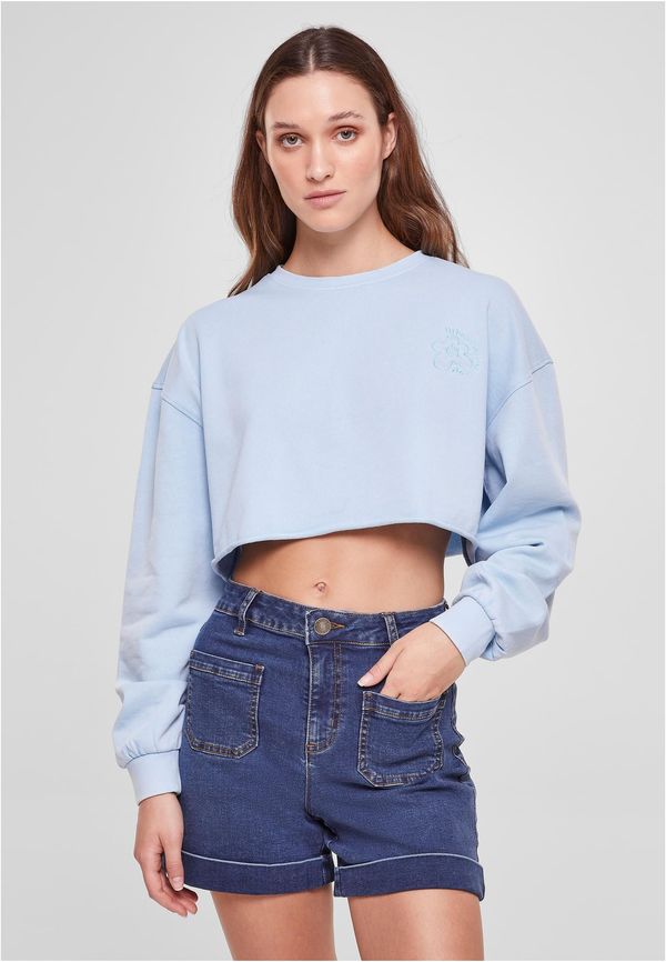 UC Ladies Women's embroidery of cropped flowers Terry Crewneck balticblue