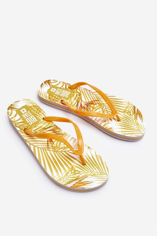 BIG STAR SHOES Women's fashion flip-flops Big Star LL274819 yellow