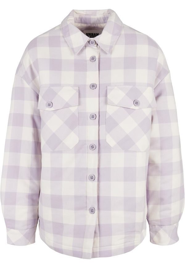 Urban Classics Women's flannel padded overshirt whitesand/softlilac