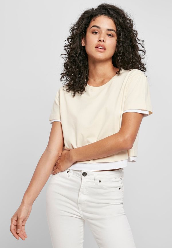 Urban Classics Women's Full Double Layered Tee whitesand/white