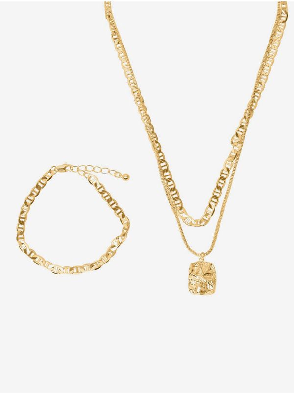 Pieces Women's Gold Bracelet and Necklace Set Pieces Myrsa - Women's