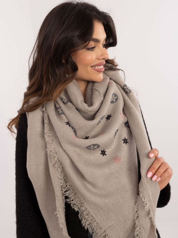 Fashionhunters Women's grey scarf with fringe