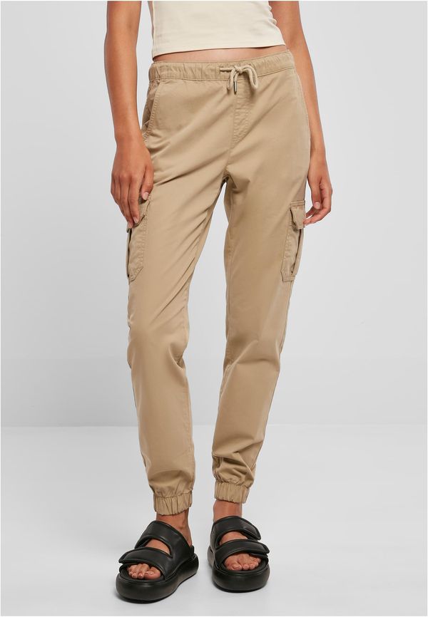 Urban Classics Women's High Waisted Cargo Tracksuit Pants Unionbeige