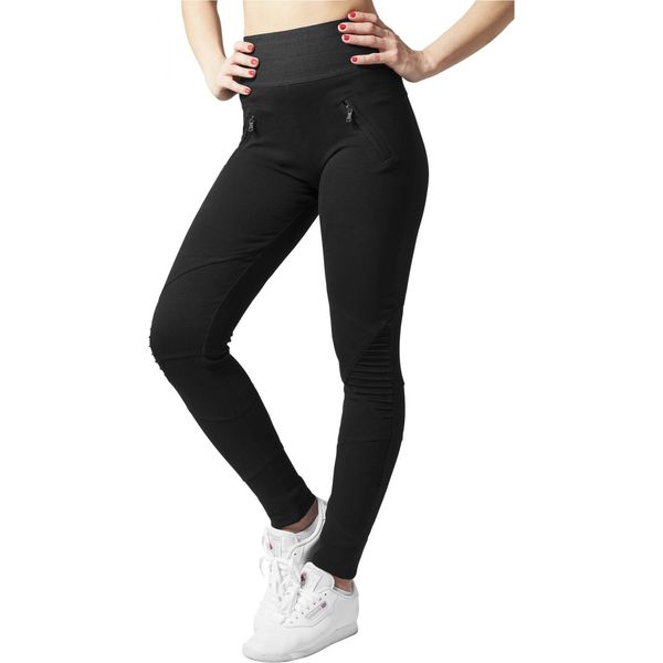 Urban Classics Women's High Waisted Leggings Interlock blk/blk