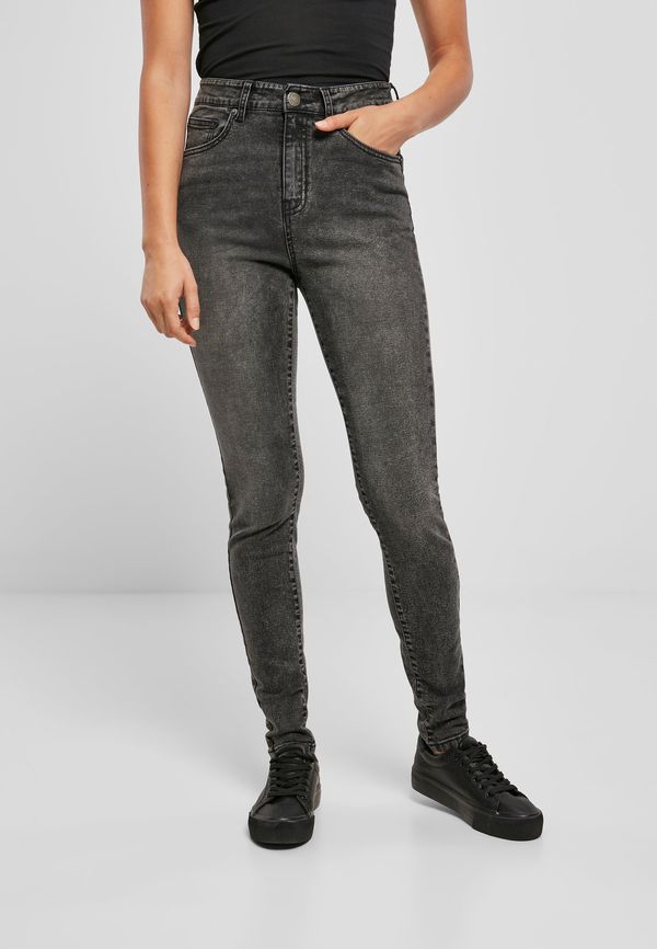 Urban Classics Women's High-Waisted Skinny Jeans - Black