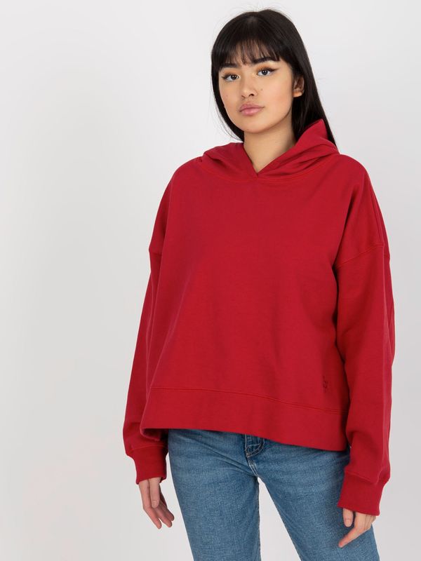 Fashionhunters Women's hoodie MAYFLIES - red