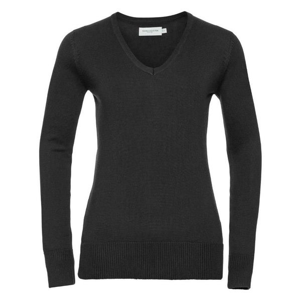 RUSSELL Women's knitted pullover with neckline V R710F 50/50 50% Cotton50% acrylic CottonBlend TM weave 12 275g
