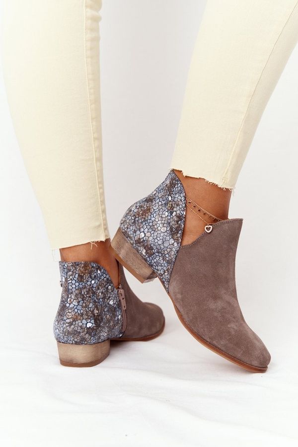 Maciejka Women's Leather Boots Maciejka Dark Beige