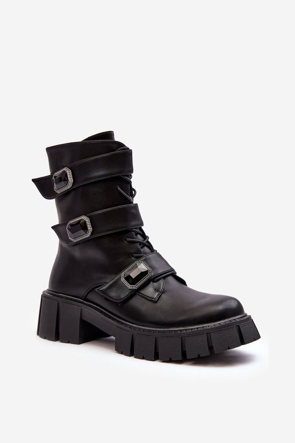 Kesi Women's leather work boots black S.Barski