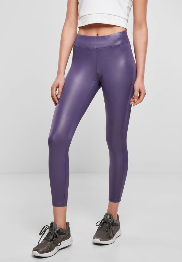 Urban Classics Women's leggings made of dark purple synthetic leather