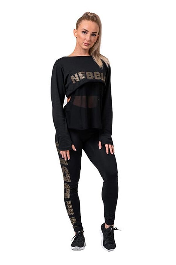 NEBBIA Women's leggings Nebbia Intense Gold Print leggings 827 black L