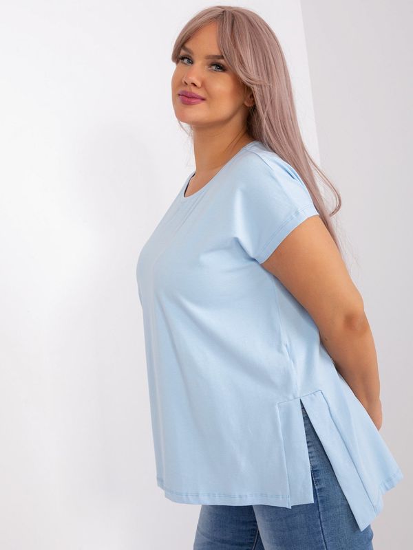 Fashionhunters Women's light blue blouse plus size