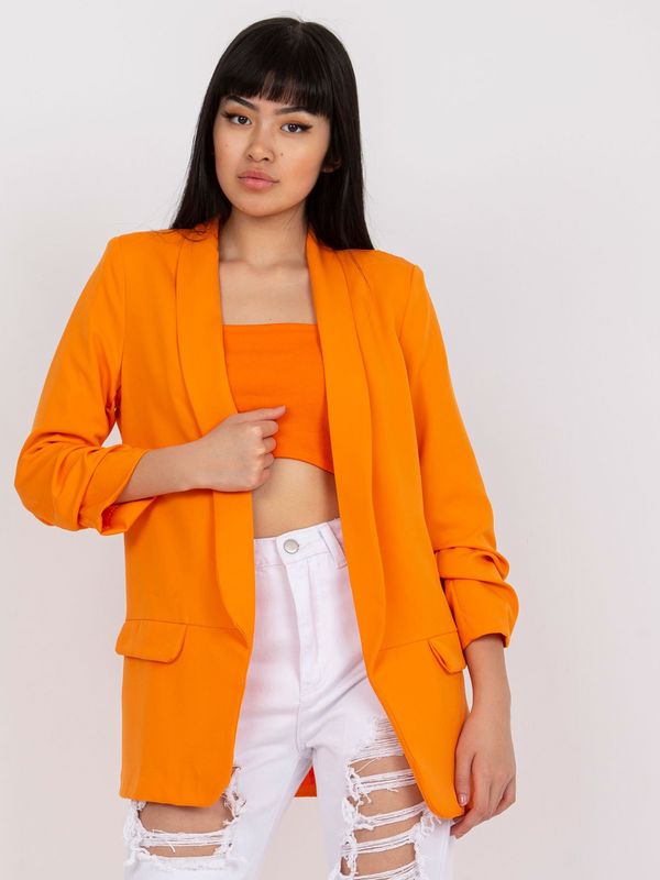 Fashionhunters Women's light orange blazer with lining
