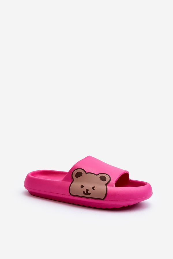 Kesi Women's lightweight foam slippers with a Fuchsia Parisso bear motif