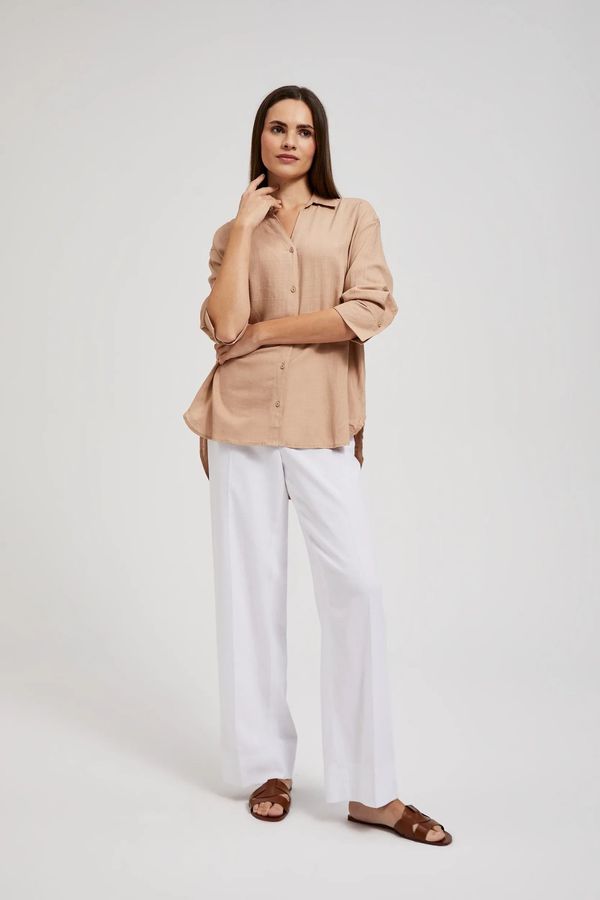 Moodo Women's linen shirt MOODO - light beige