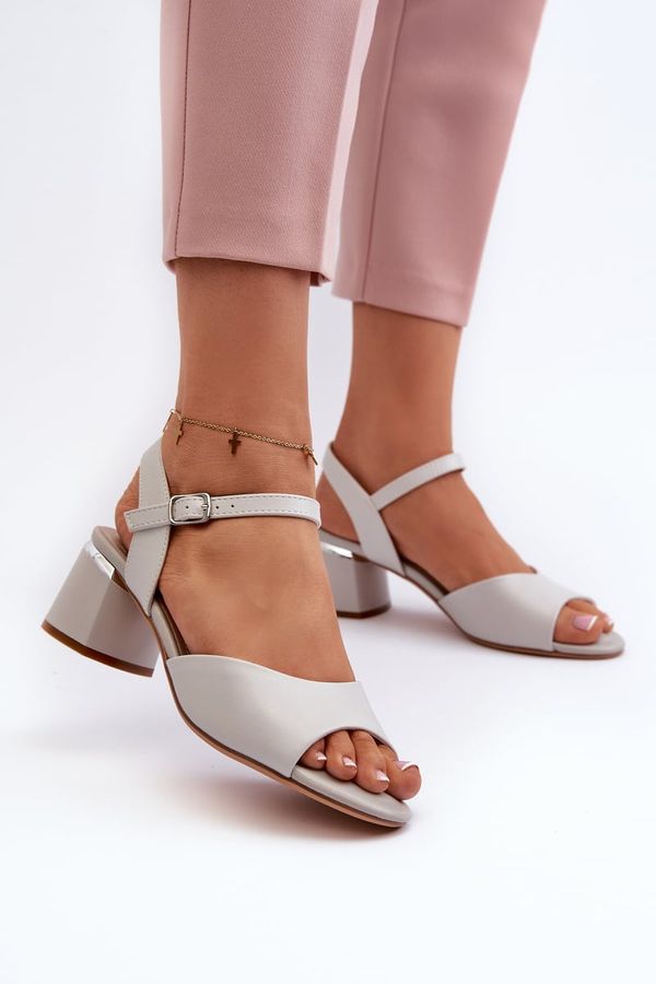 Kesi Women's low-heeled sandals made of eco leather Sergio Leone grey