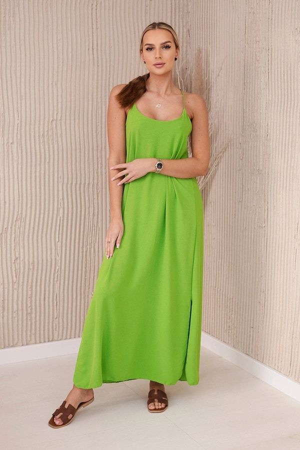 Kesi Women's maxi dress with straps - light green