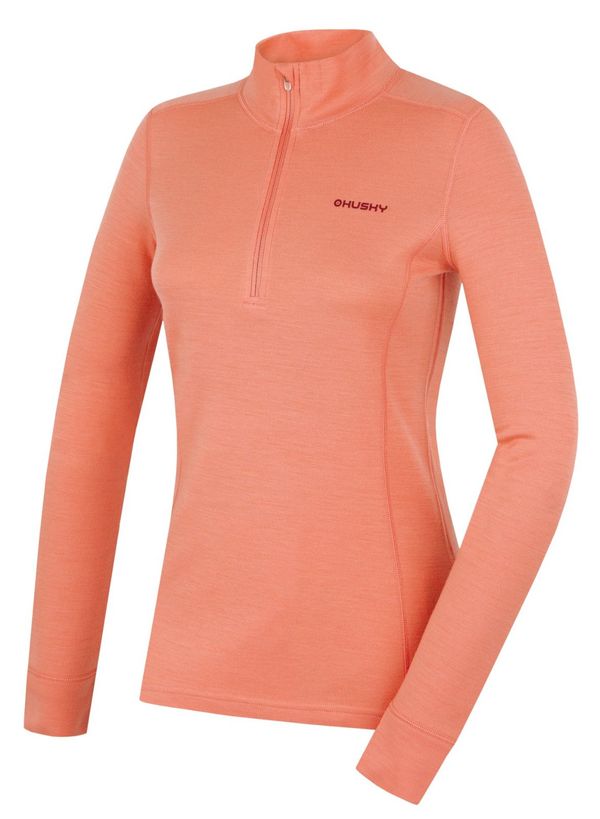 HUSKY Women's merino sweatshirt HUSKY Aron Zip L light orange