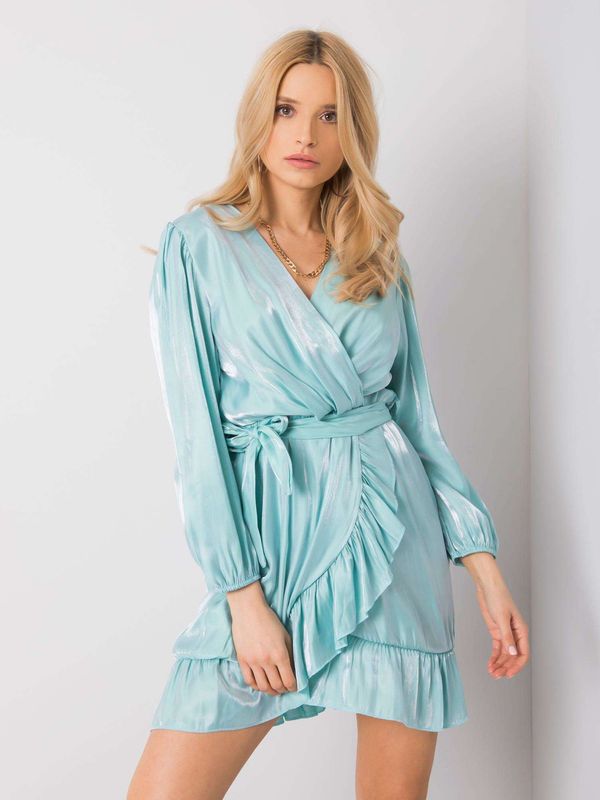 Fashionhunters Women's mint dress with ruffles