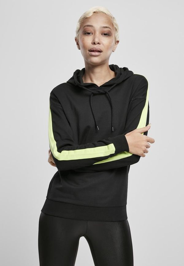 UC Ladies Women's Neon Hooded Shoulder Sweatshirt Black/Electric Lime